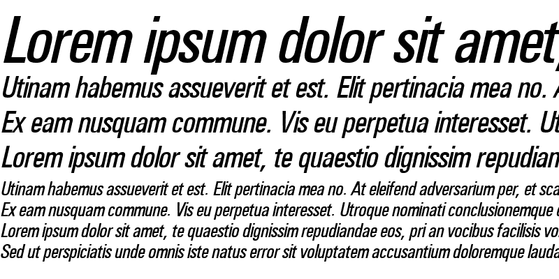 Sample of UnimpressedCondensed Italic