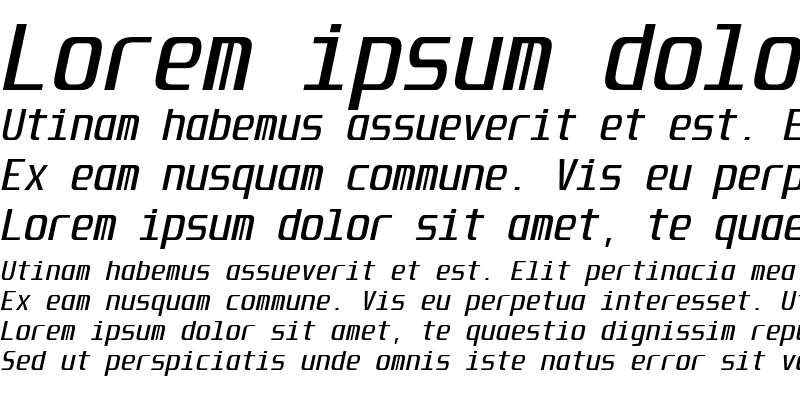 Sample of Unispace Italic