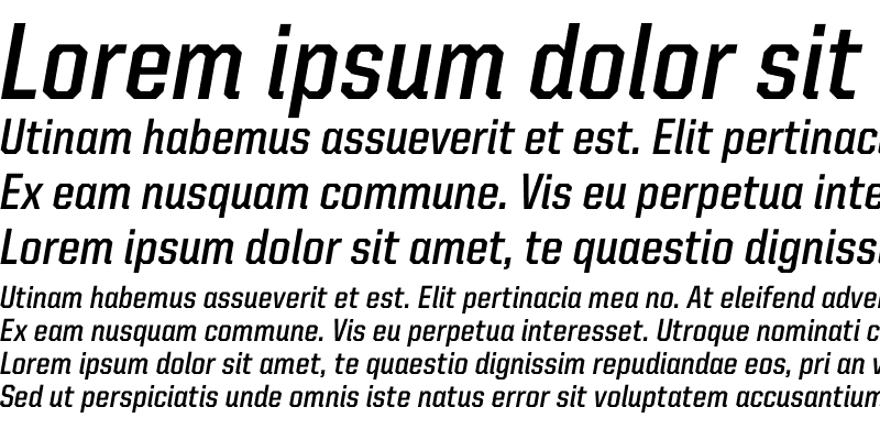 Sample of United Italic SemiCond Bold