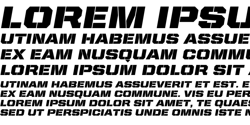 Sample of United Italic SemiExt Stencil