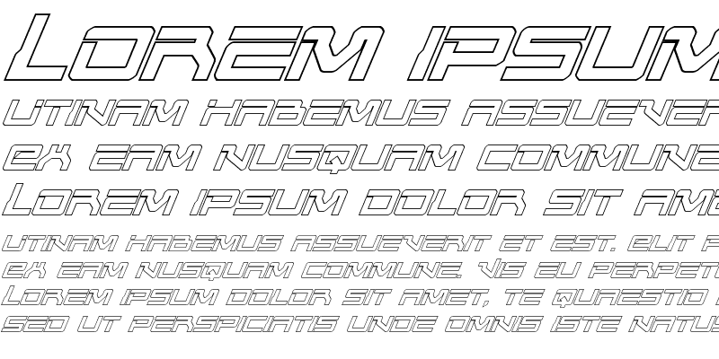 Sample of United Planets Outline Italic