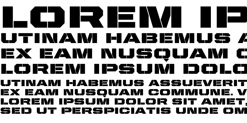 Sample of United Sans Ext Stencil