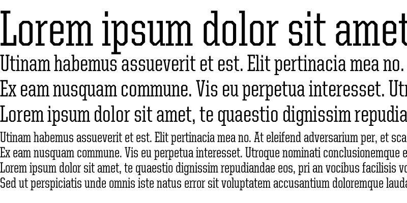 Sample of United Serif Cond Medium