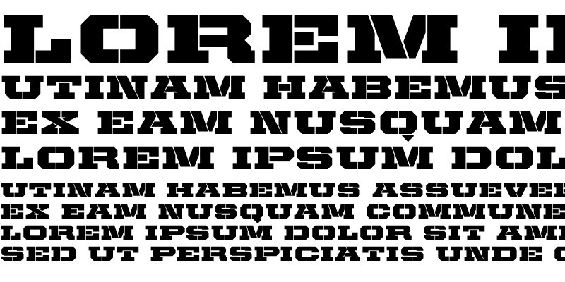 Sample of United Serif Ext Stencil