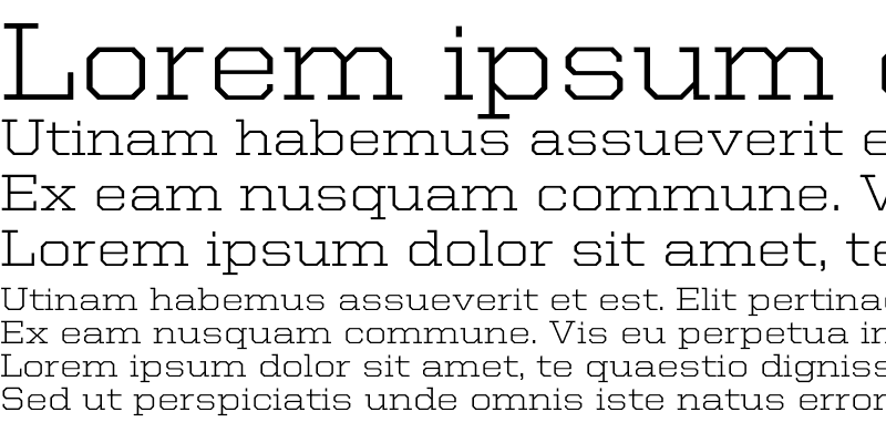 Sample of United Serif SemiExt Light