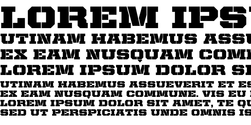 Sample of United Serif SemiExt Stencil