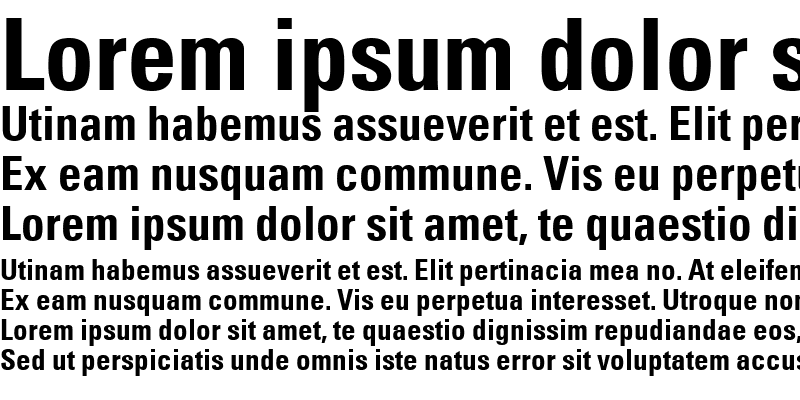 Sample of Univers 57 Condensed Bold