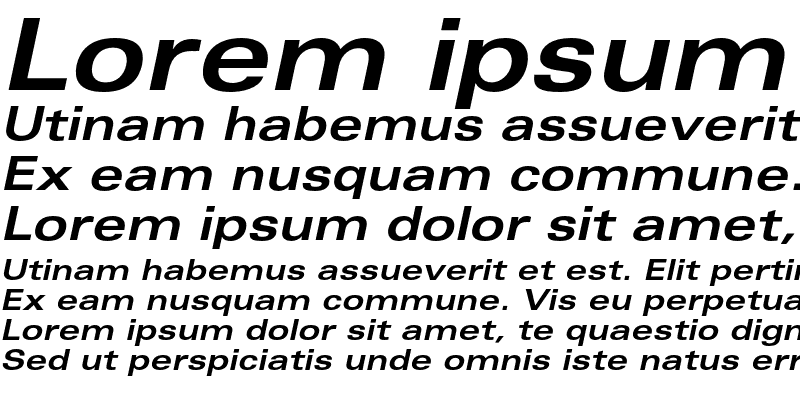 Sample of Univers 63 Extended Bold Oblique