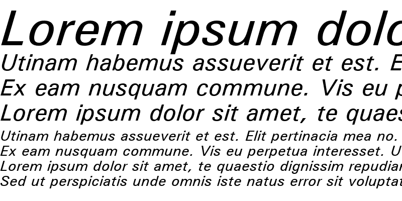 Sample of Univers ATT Italic