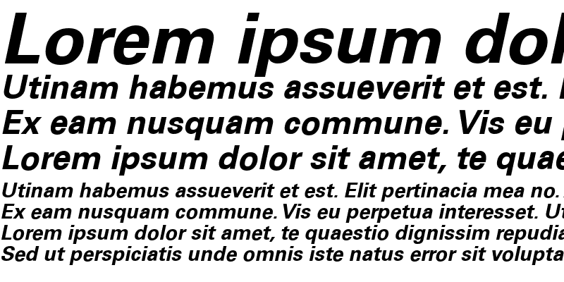 Sample of Univers CE 45 Light Bold Italic