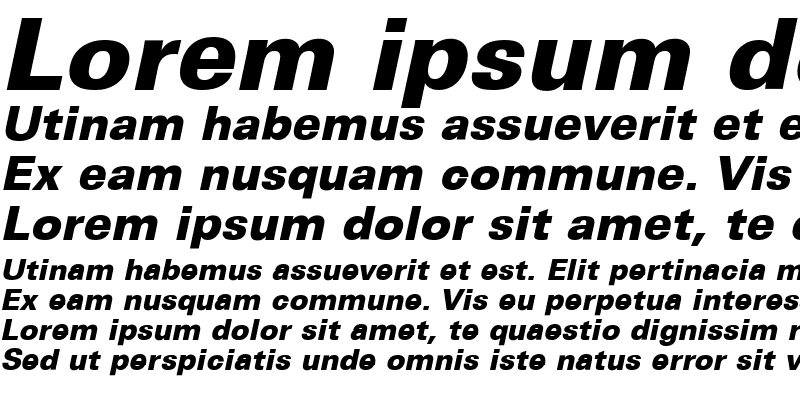 Sample of Univers CE 55 Medium Bold Italic
