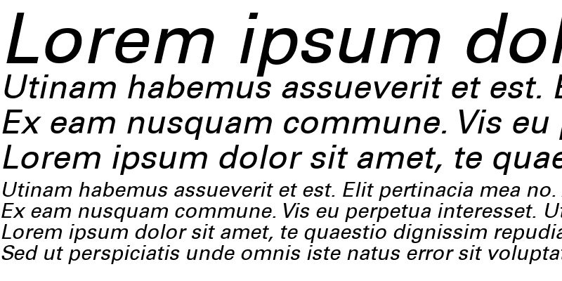 Sample of Univers CE 55 Medium Italic