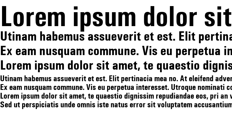 Sample of Univers Condensed Bold