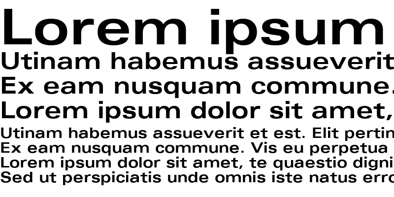 Sample of Univers Extended Bold