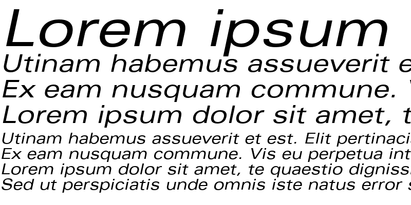 Sample of Univers ExtendedPS Italic