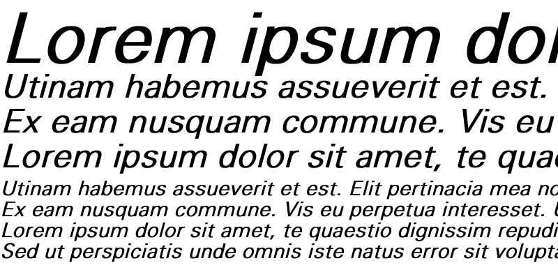 Sample of Univers-Light Bold Italic