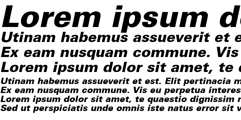 Sample of Univers LT 55 Bold Italic