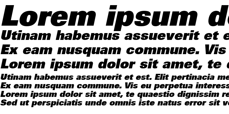 Sample of Univers LT 85 ExtraBlack Italic