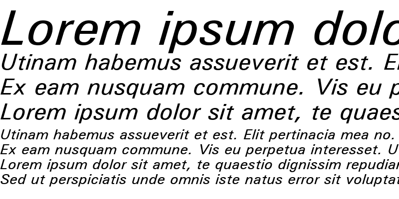 Sample of Univers Medium Italic