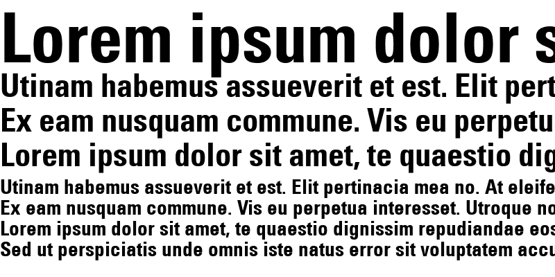 Sample of Univers67-Condensed Bold
