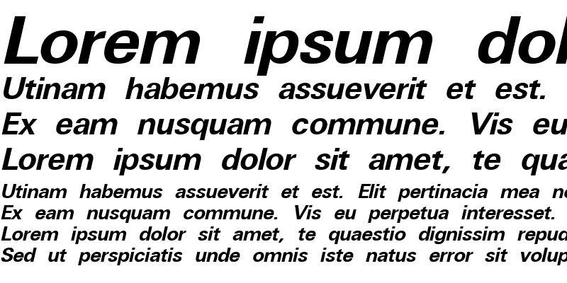 Sample of Universal Bold Italic