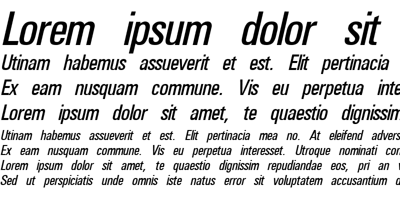 Sample of Universal Condensed Italic