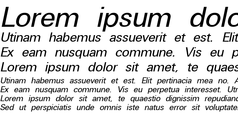 Sample of Universal Italic