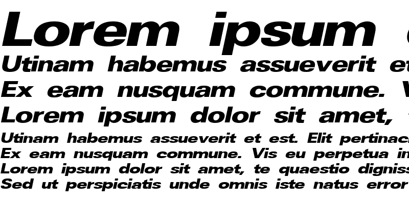 Sample of UniversalBlack Italic