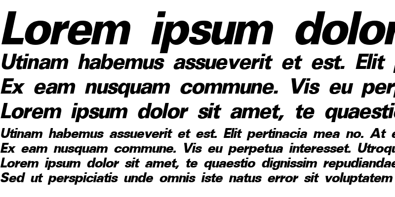 Sample of UniversalCondBlack Italic