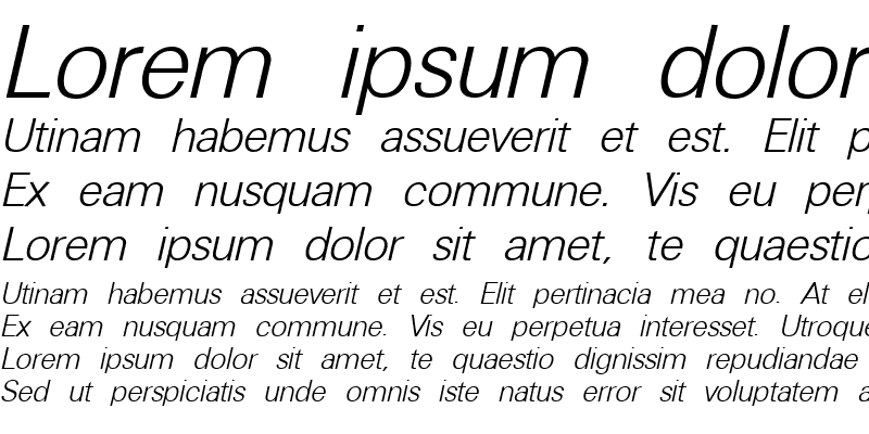 Sample of UniversalLight Italic