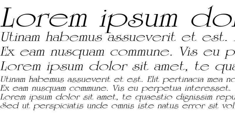 Sample of UniversityOrnateExtended Italic