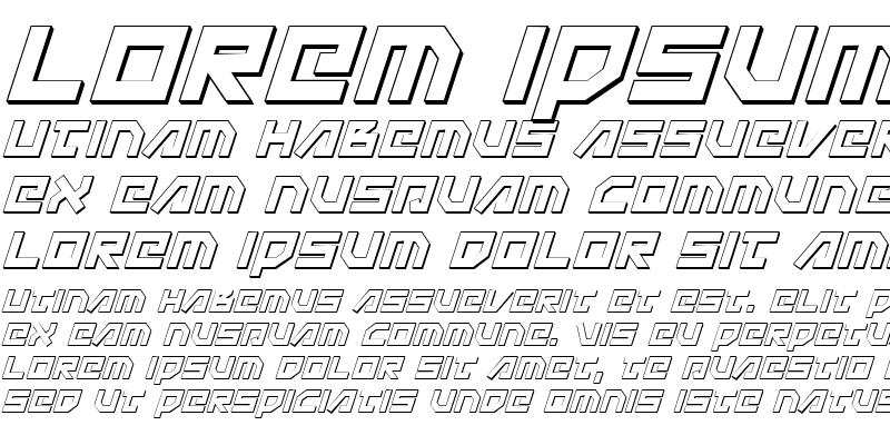 Sample of Uno Estado 3D Italic Italic