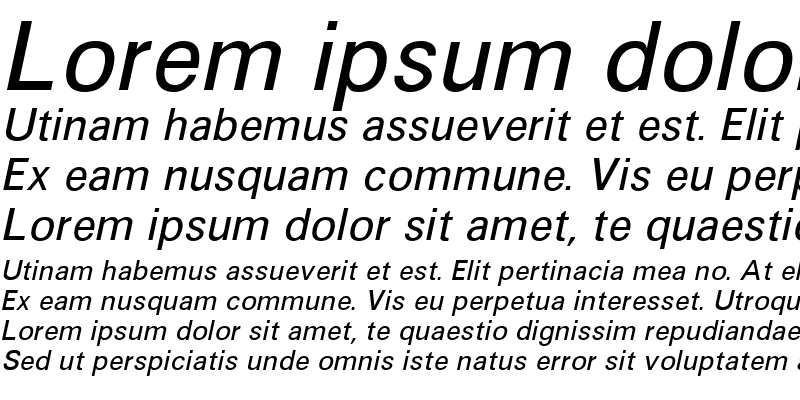 Sample of Unv Italic
