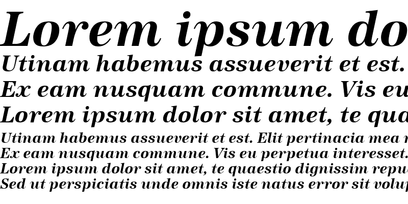 Sample of URWAntiquaT Bold Italic