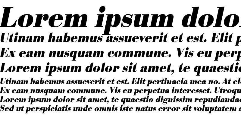 Sample of URWBodoniTExtNar Bold Oblique