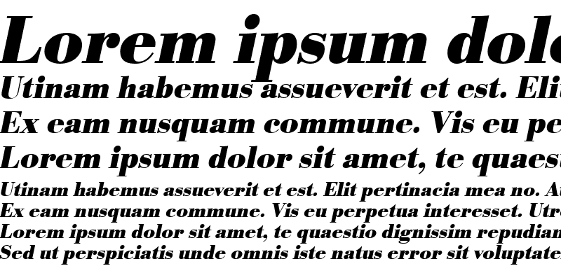 Sample of URWBodoniTNar Bold Oblique