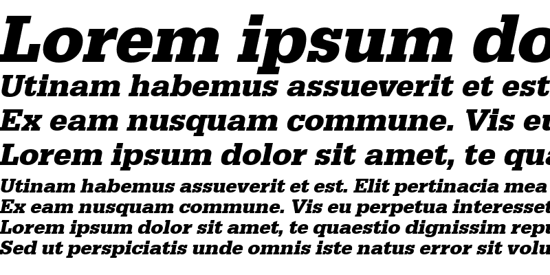 Sample of URWEgyptienneT Bold Oblique