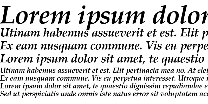 Sample of URWPalladioTEE Bold Italic