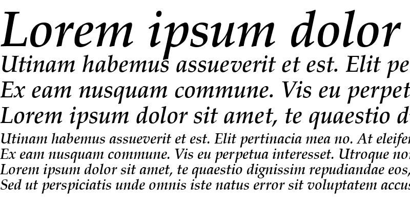 Sample of URWPalladioTEEMed Italic