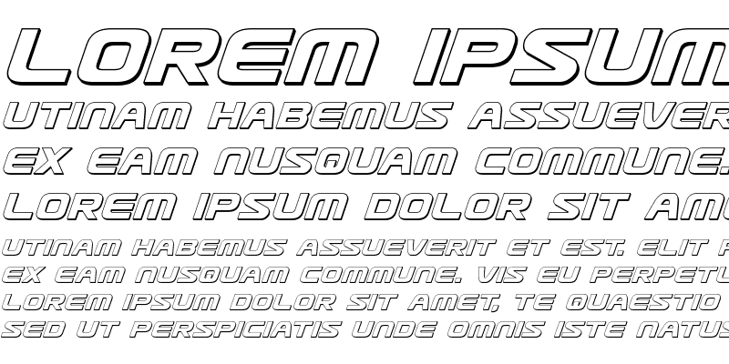 Sample of Usuzi 3D Italic Italic