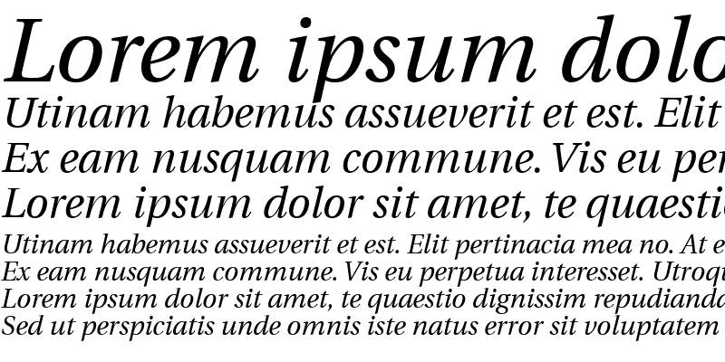 Sample of Utopia Italic
