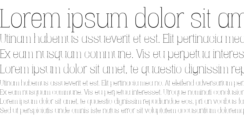 Sample of Vacer Serif Personal Thin