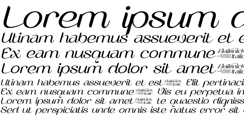 Sample of Vailsnick Italic Demo