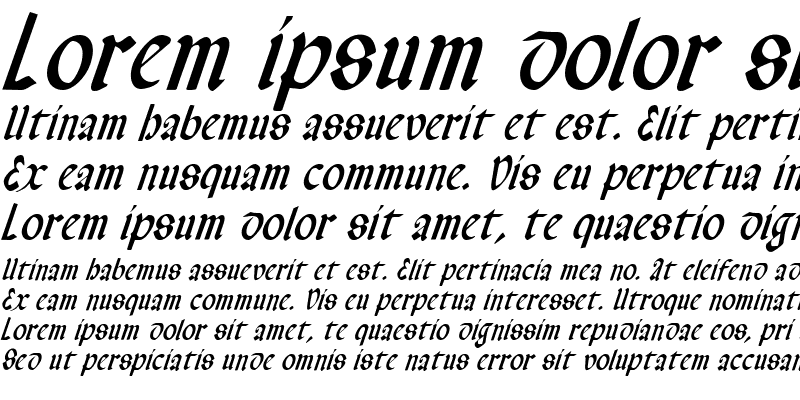 Sample of Valerius Condensed Italic Italic