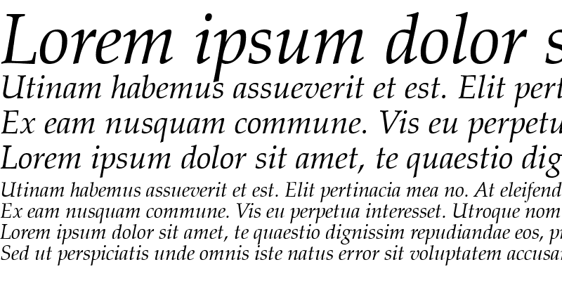 Sample of VANIEL Italic