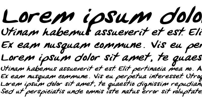 Sample of VansHand Bold Italic