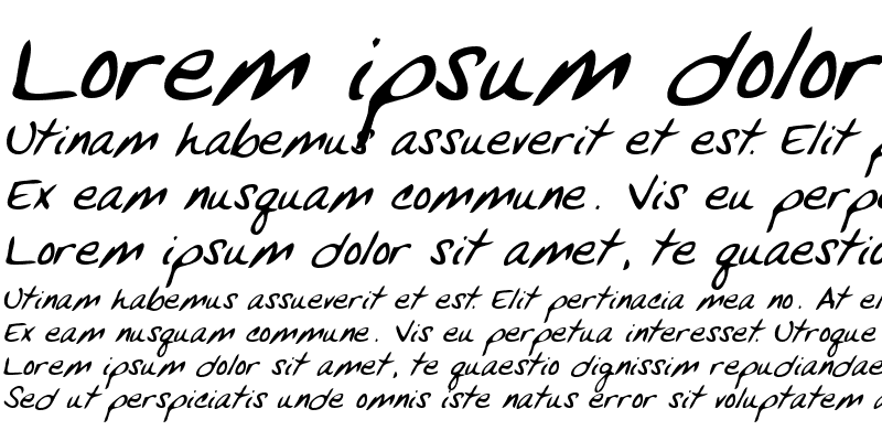 Sample of VansHand Italic