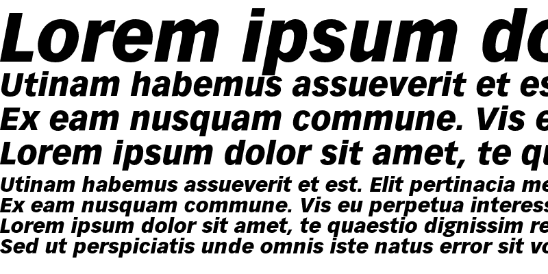 Sample of Vectora LH 96 Black Italic