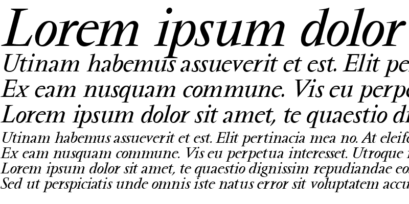Sample of Vendome ICG Italic