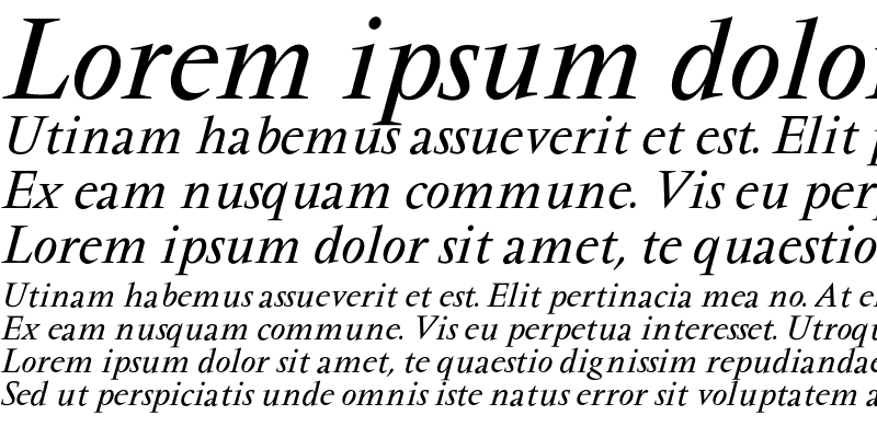 Sample of VendomeICG Italic